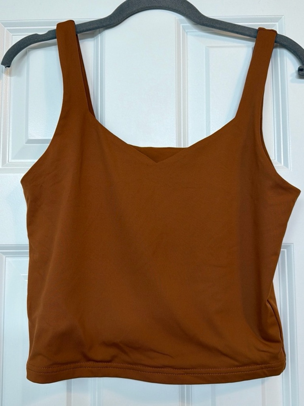 Reoria Rust Brown V-Scoop Tank Top